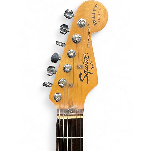 Used 1995 Squier Standard Stratocaster Bullet Series Black Solid Body Electric Guitar