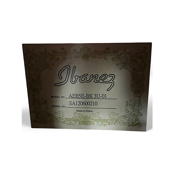 Used Ibanez AEB5E Black Acoustic Bass Guitar