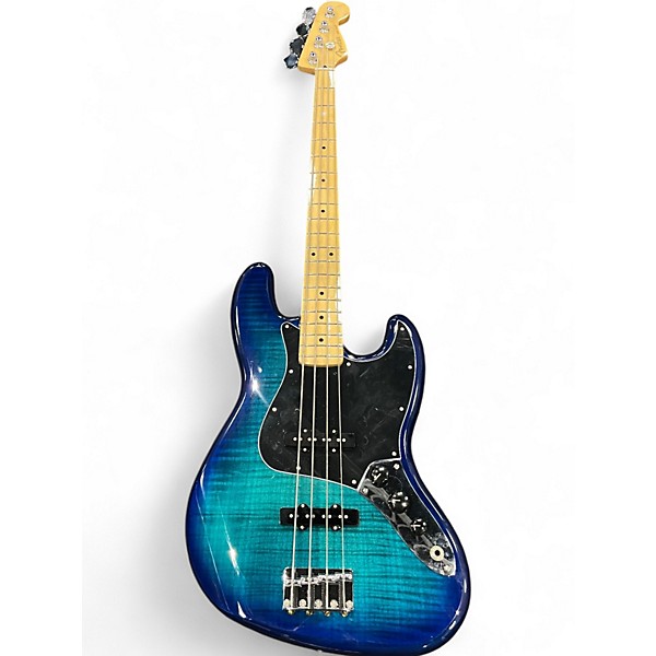 Used Fender PLAYER II JAZZ BASS Blue Ghost Flames Electric Bass Guitar