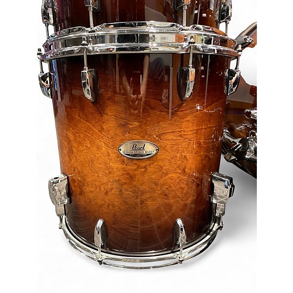 Used Pearl 6 Piece Session Studio Select Brown Sunburst Drum Kit