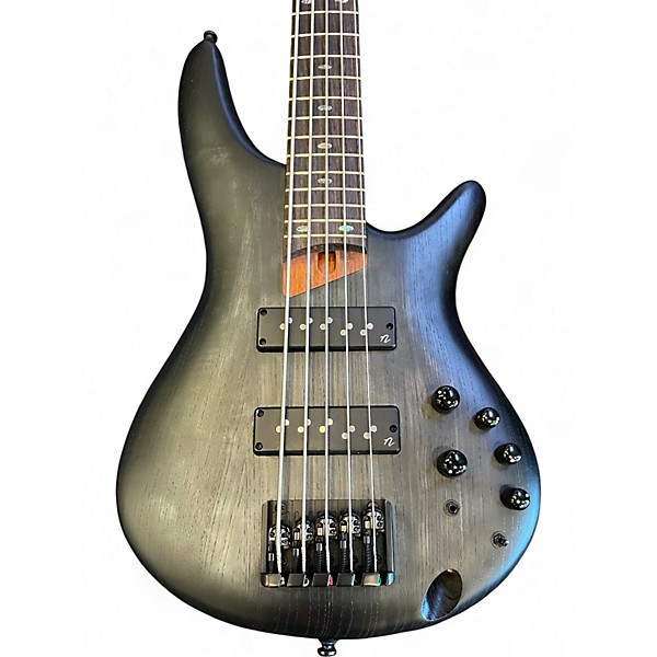 Used Ibanez SR605E Trans Black Electric Bass Guitar