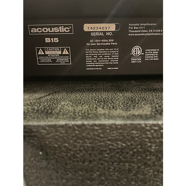 Used Acoustic B15 15W 1x10 Bass Combo Amp