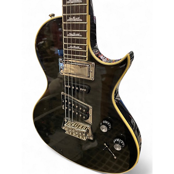 Used 2016 Epiphone Nighthawk Custom Reissue TRANS BLACK Solid Body Electric Guitar