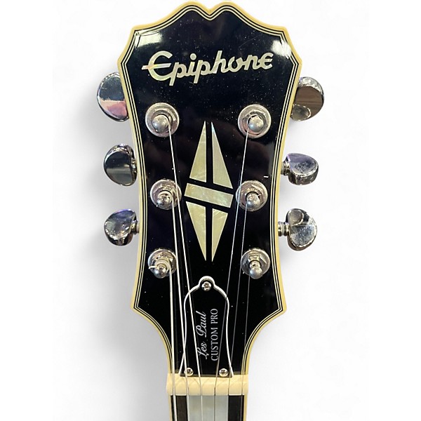 Used Epiphone Les Paul Custom Silverburst Solid Body Electric Guitar