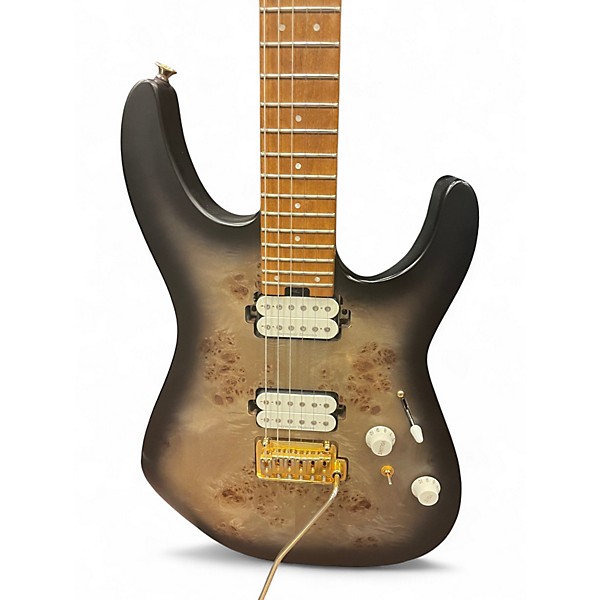 Used Charvel Pro Mod DK24 HH 2PT CM QM Transparent Black Burst Solid Body Electric Guitar