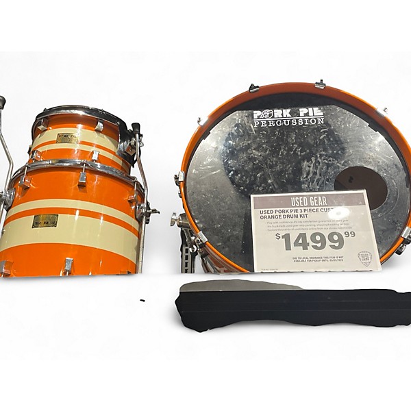 Used Pork Pie 3 Piece CUSTOM Orange Drum Kit