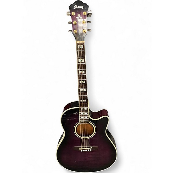 Used Ibanez AEF30E Purple Acoustic Electric Guitar