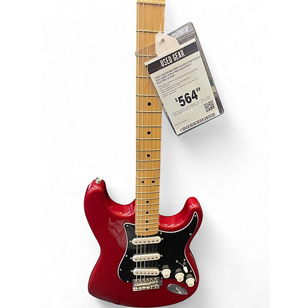 Used Fender Modern Player Stratocaster HSS Candy Apple Red Solid Body Electric Guitar