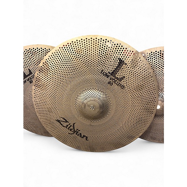 Used Zildjian 14in LOW VOLUME SET 14"HIHAT PAIR 16"CRASH 18"RIDE Cymbal