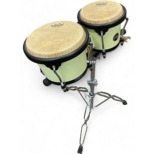 Used MEINL HEADLINER BONGOS WITH MEINL STAND Bongos