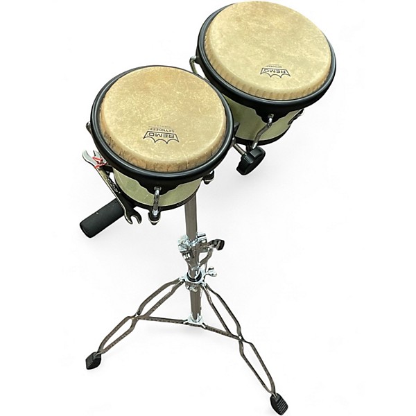 Used MEINL HEADLINER BONGOS WITH MEINL STAND Bongos