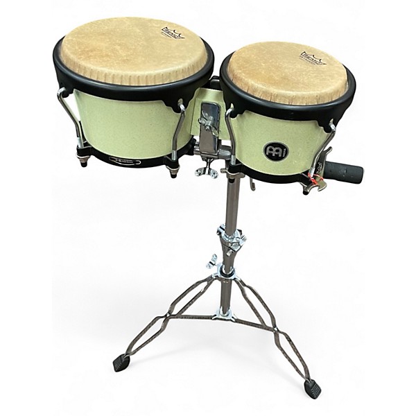Used MEINL HEADLINER BONGOS WITH MEINL STAND Bongos