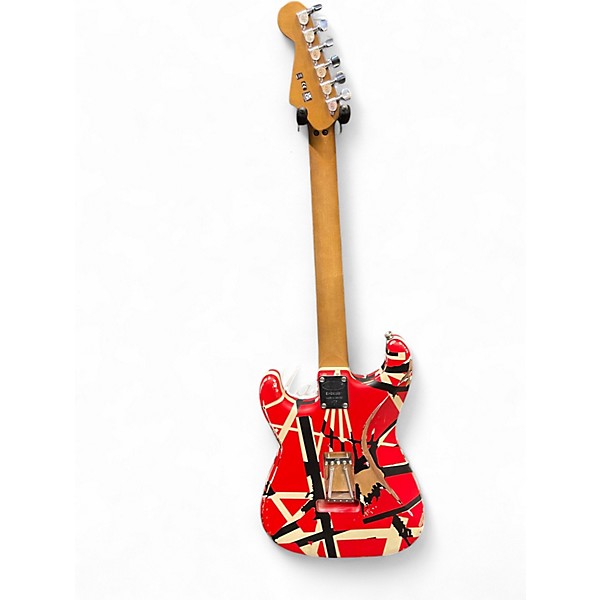 Used EVH Striped Series Frankie Red White Black Solid Body Electric Guitar