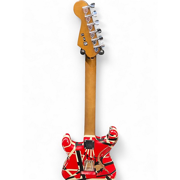 Used EVH Striped Series Frankie Red White Black Solid Body Electric Guitar