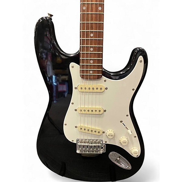 Used Squier MIK Stratocaster Black and White Solid Body Electric Guitar