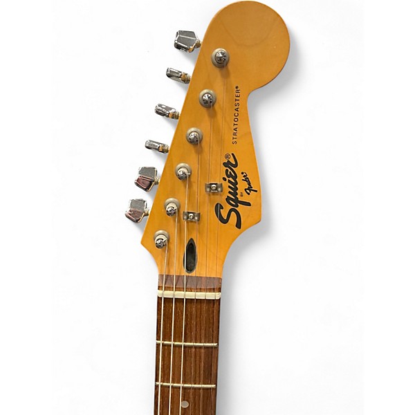 Used Squier MIK Stratocaster Black and White Solid Body Electric Guitar