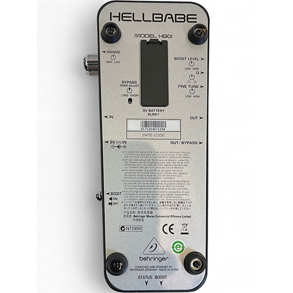 Used Behringer HB01 Hellbabe Optical Wah Effect Pedal