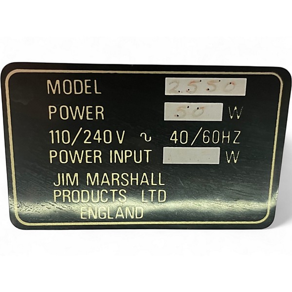 Vintage 1980s Marshall Jubilee Series 2550 Tube Guitar Amp Head