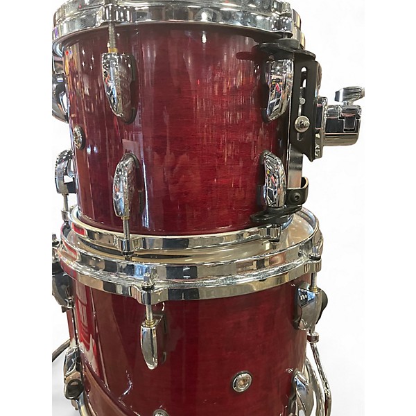 Used Pearl 4 Piece Masterworks Trans Red Drum Kit