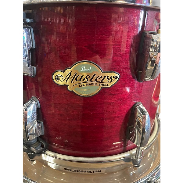 Used Pearl 4 Piece Masterworks Trans Red Drum Kit