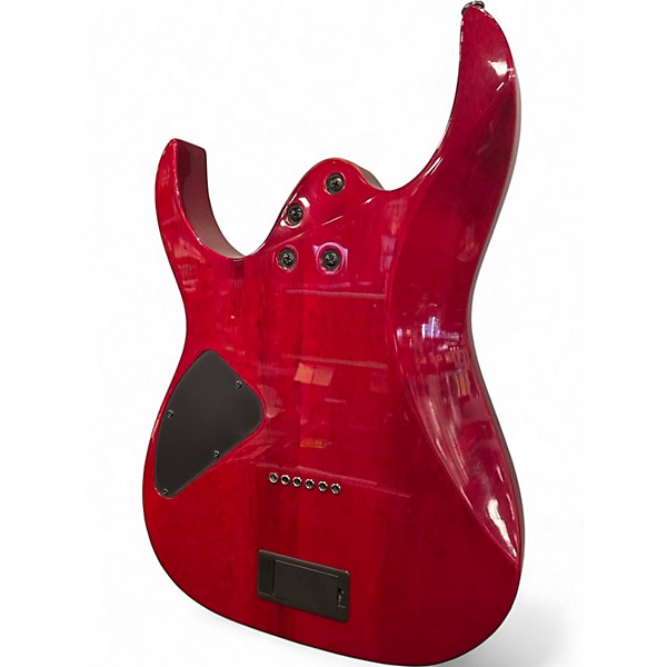 Used Ibanez RG6005FEQM Crimson Red Trans Solid Body Electric Guitar