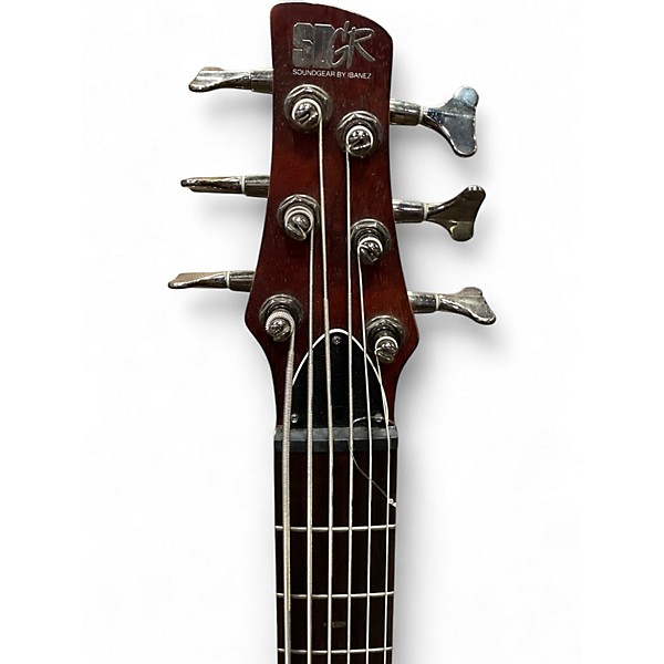 Used Ibanez SR506 6 String Natural Mahogany Electric Bass Guitar