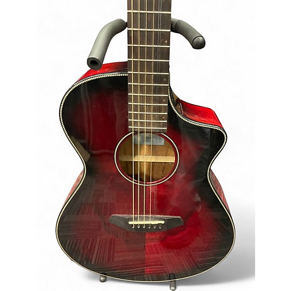 Used 2020s Breedlove Pursuit Concert Burgundy Acoustic Electric Guitar