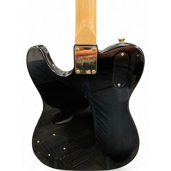 Used Squier PARANORMAL TROUBLEMAKER TELECASTER DELUXE Black and Gold Solid Body Electric Guitar