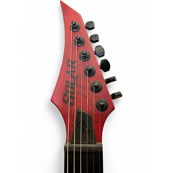 Used Solar Guitars E2.6 Trans Blood Red Matte Solid Body Electric Guitar