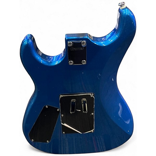 Used Kramer Baretta Hot Rod BLue Sparkle and Rad Flame Decal Solid Body Electric Guitar