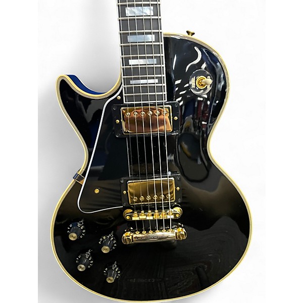 Used Gibson 68 Les Paul Custom Black and Gold Solid Body Electric Guitar