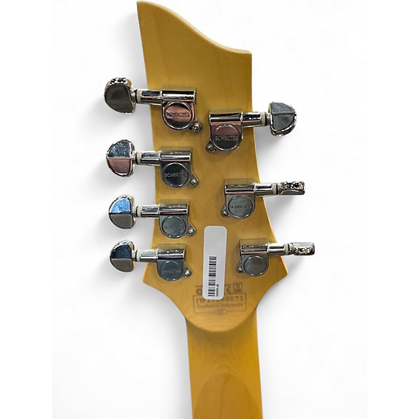 Used Schecter Guitar Research C-7 DELUXE Black Solid Body Electric Guitar