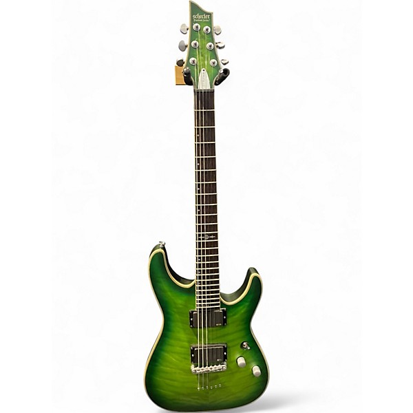 Used Schecter Guitar Research C-1 PLATINUM Matte Green Burst Solid Body Electric Guitar