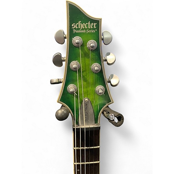 Used Schecter Guitar Research C-1 PLATINUM Matte Green Burst Solid Body Electric Guitar
