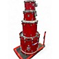 Used Yamaha 4 Piece OAK CUSTOM Silver badge RED Drum Kit thumbnail