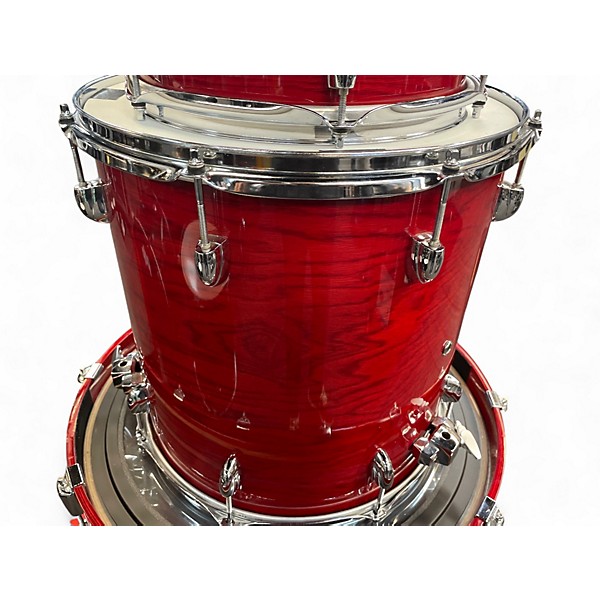 Used Yamaha 4 Piece OAK CUSTOM Silver badge RED Drum Kit