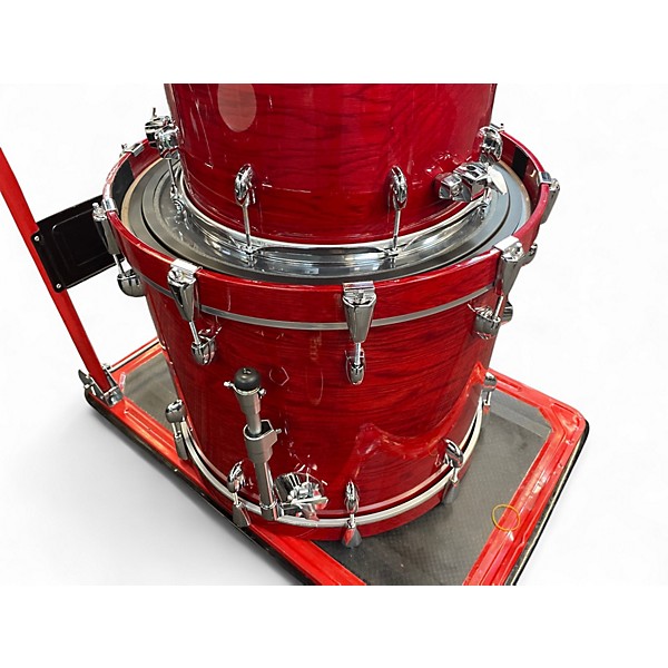 Used Yamaha 4 Piece OAK CUSTOM Silver badge RED Drum Kit