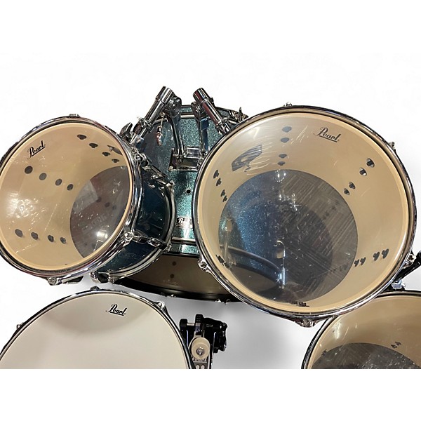 Used Pearl 5 Piece Roadshow Aqua Blue Glitter Drum Kit