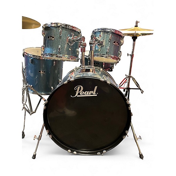 Used Pearl 5 Piece Roadshow Aqua Blue Glitter Drum Kit