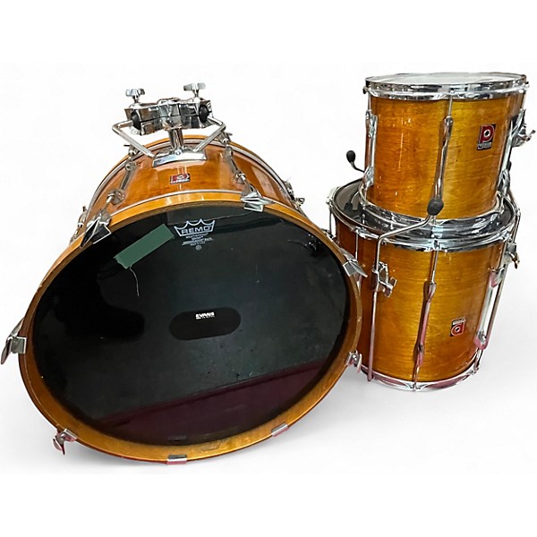Vintage 1970s Premier 6 Piece Resonator Wood Grain Lacquer Drum Kit