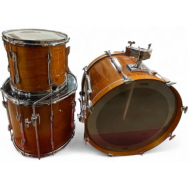 Vintage 1970s Premier 6 Piece Resonator Wood Grain Lacquer Drum Kit