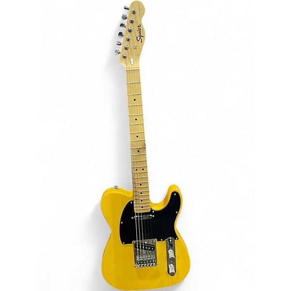 Used Squier Telecaster Black and Yellow Solid Body Electric Guitar