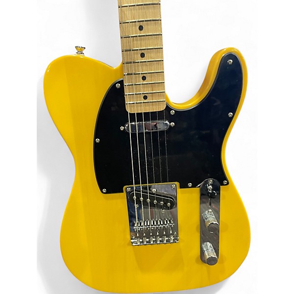 Used Squier Telecaster Black and Yellow Solid Body Electric Guitar