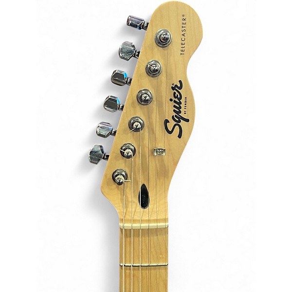 Used Squier Telecaster Black and Yellow Solid Body Electric Guitar