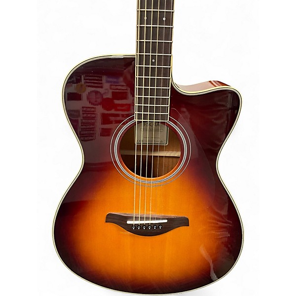 Used Yamaha FSC-TA TransAcoustic Concert Cutaway Brown Sunburst Acoustic Electric Guitar