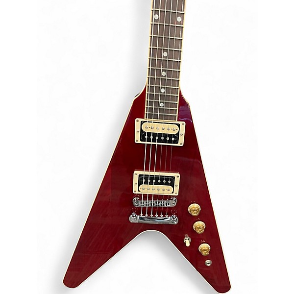 Used Gibson Flying V Maroon Solid Body Electric Guitar