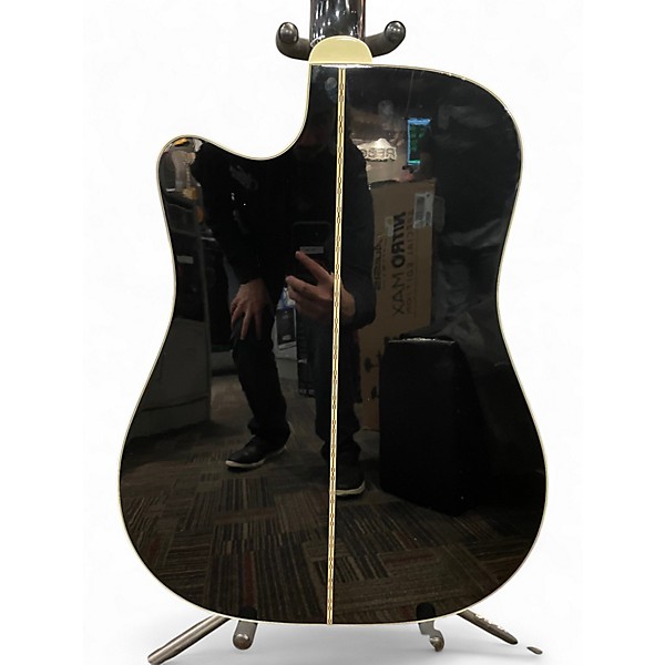 Used Takamine EF341SC Black Acoustic Electric Guitar