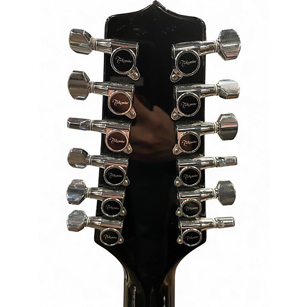 Used Takamine EF381C Black 12 String Acoustic Electric Guitar