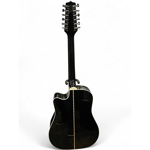 Used Takamine EF381C Black 12 String Acoustic Electric Guitar