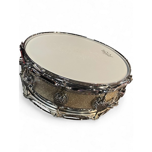 Used DW 14X6 Edge Snare broken glass over natural Drum